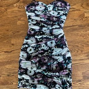 BCBG Maxazria Strapless Floral Dress, Size 2